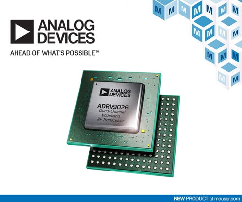 贸泽电子开售面向蜂窝基础设施应用的 Analog Devices ADRV9026四通道宽带RF收发器